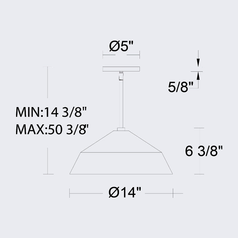 Alteck Lighting AP0075-5CCT-W Niu 1-lt 14" LED Outdoor Pendant, 5CCT Selectable