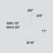 Alteck Lighting AP0077-5CCT-W Jaz 1-lt 16" LED Outdoor Pendant, 5CCT Selectable