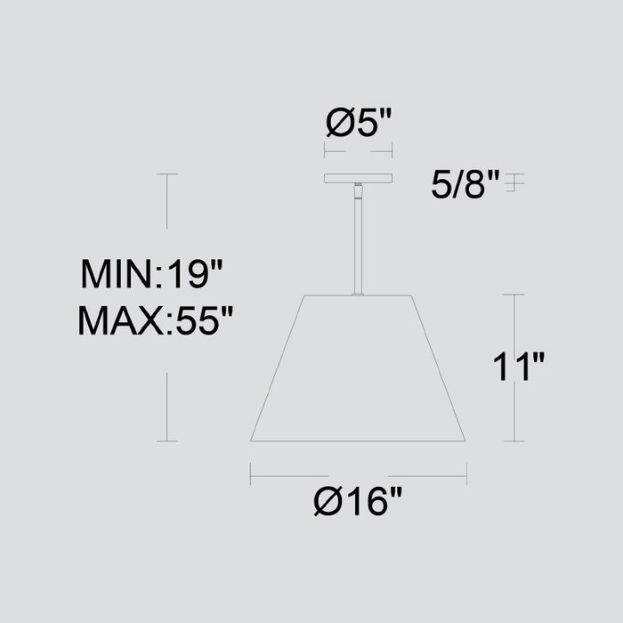 Alteck Lighting AP0077-5CCT-W Jaz 1-lt 16" LED Outdoor Pendant, 5CCT Selectable