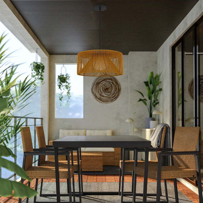 Alteck Lighting AP0149-5CCT-W Key West 1-lt 22" LED Outdoor Pendant, 5CCT Selectable