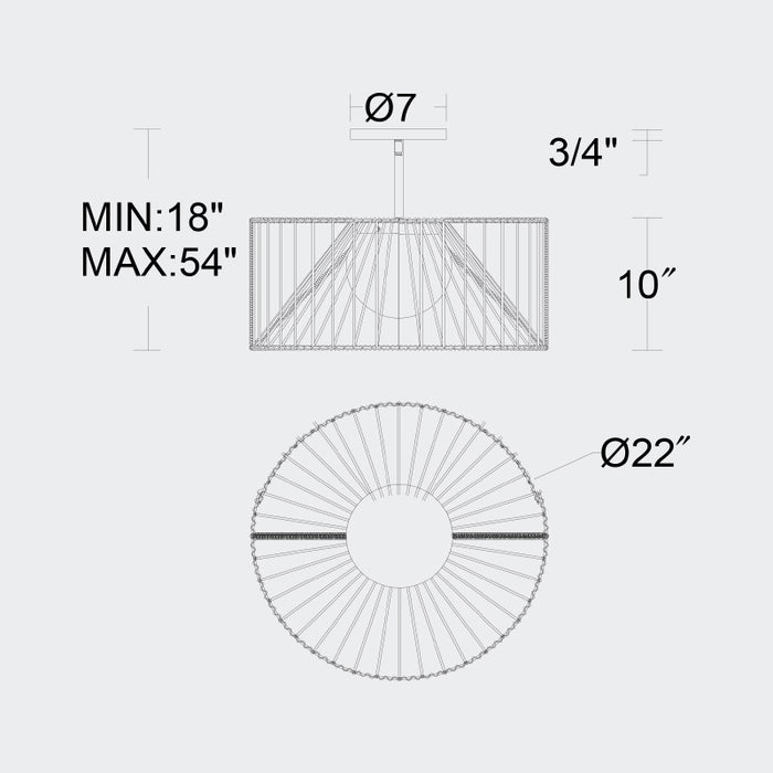Alteck Lighting AP0149-5CCT-W Key West 1-lt 22" LED Outdoor Pendant, 5CCT Selectable