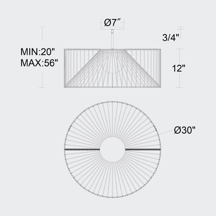 Alteck Lighting AP0150-5CCT-W Key West 1-lt 30" LED Outdoor Pendant, 5CCT Selectable