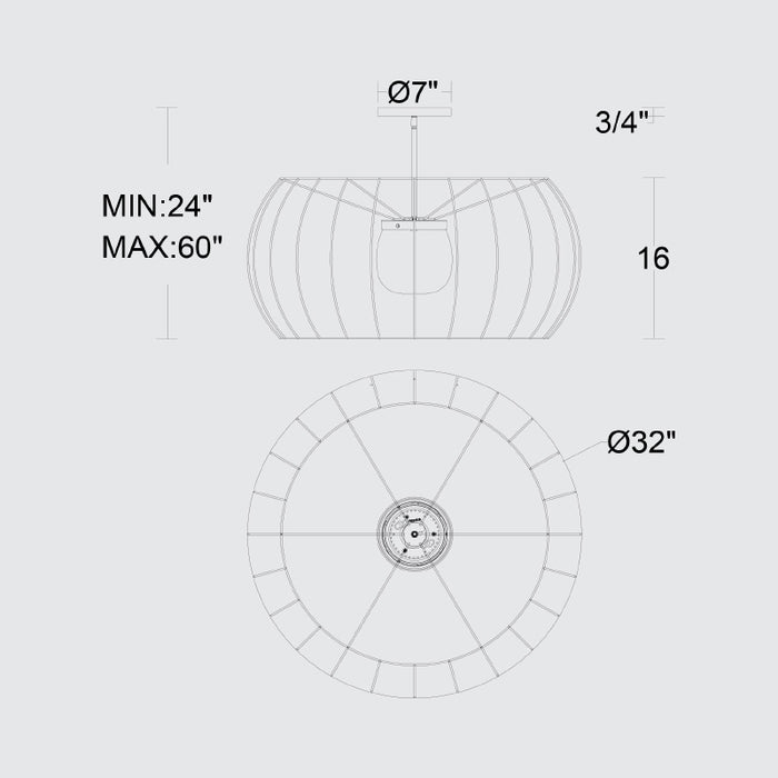 Alteck Lighting AP0152-5CCT-W Aruba 1-lt 32" LED Outdoor Pendant, 5CCT Selectable