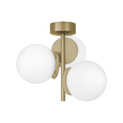 AFX ARNC17LAJD4 Arren 3-lt 17" LED Semi-Flush Mount - Light Antique Brass
