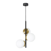 AFX ARNP17LAJD4 Arren 3-lt 17" LED Pendant - Black/Light Antique Brass