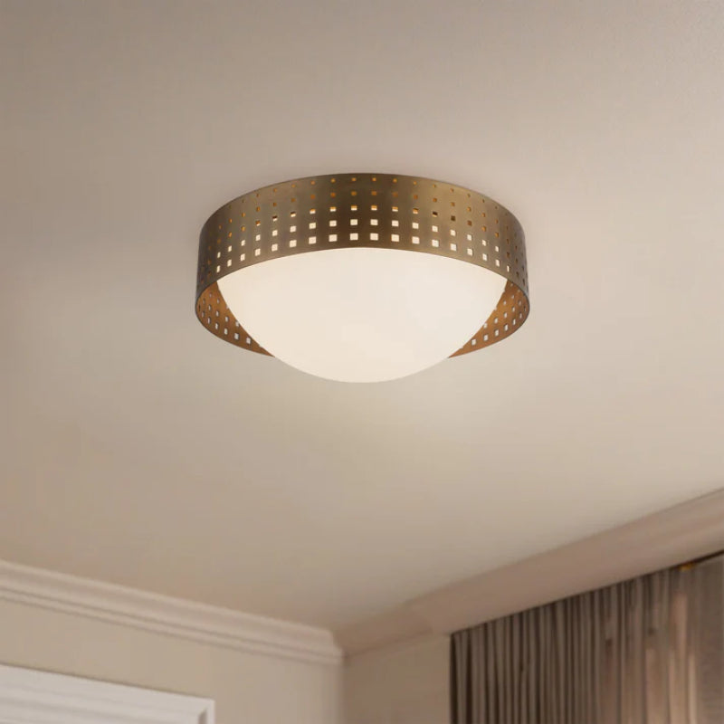 Kuzco FM70814 Astoria 14" Flush Mount - Vintage Brass