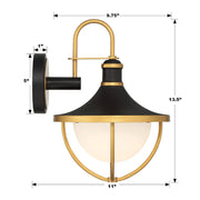 Crystorama ATL-701 Atlas 1-lt 14" Tall Outdoor Wall Sconce