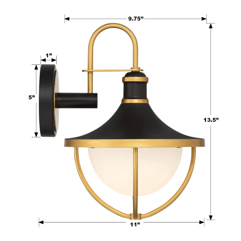 Crystorama ATL-701 Atlas 1-lt 14" Tall Outdoor Wall Sconce