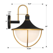 Crystorama ATL-703 Atlas 3-lt 22" Tall Outdoor Wall Sconce
