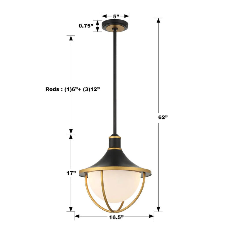 Crystorama ATL-705 Atlas 3-lt 17" Outdoor Pendant