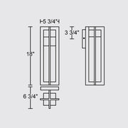 Alteck Lighting AW0002-3CCT-W 4 Bar 1-lt 18" Tall LED Outdoor Wall Sconce, 3CCT Selectable