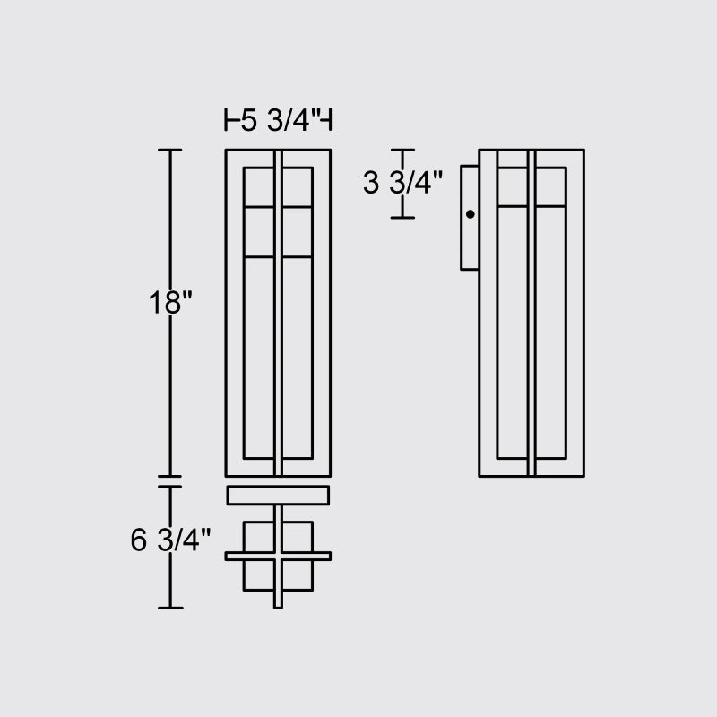 Alteck Lighting AW0002-3CCT-W 4 Bar 1-lt 18" Tall LED Outdoor Wall Sconce, 3CCT Selectable