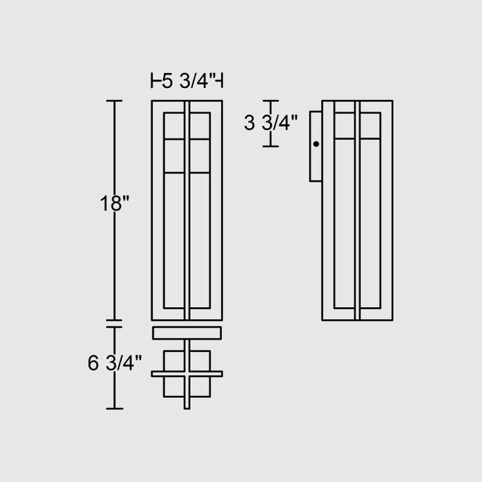 Alteck Lighting AW0002-3CCT-W 4 Bar 1-lt 18" Tall LED Outdoor Wall Sconce, 3CCT Selectable