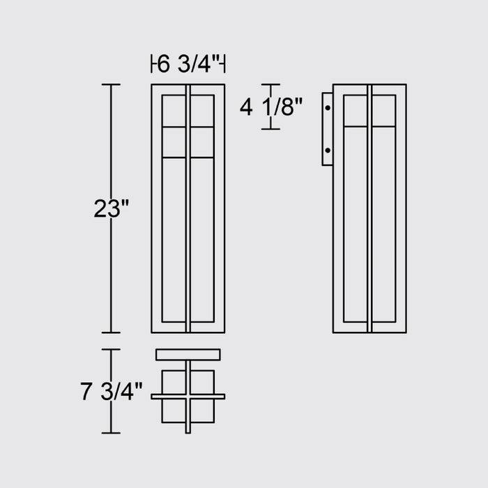 Alteck Lighting AW0004-3CCT-W 4 Bar 1-lt 23" Tall LED Outdoor Wall Sconce, 3CCT Selectable