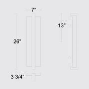 Alteck Lighting AW0006-3CCT-W Seafoam 1-lt 26" Tall LED Outdoor Wall Sconce, 3CCT Selectable