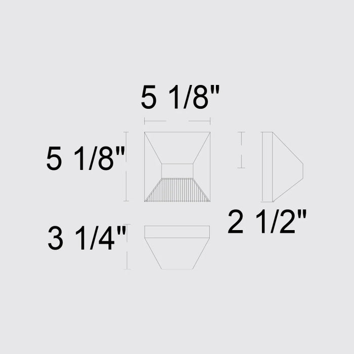 Alteck Lighting AW0008-3CCT-W Ribbed 1-lt 5" LED Outdoor Wall Sconce, 3CCT Selectable