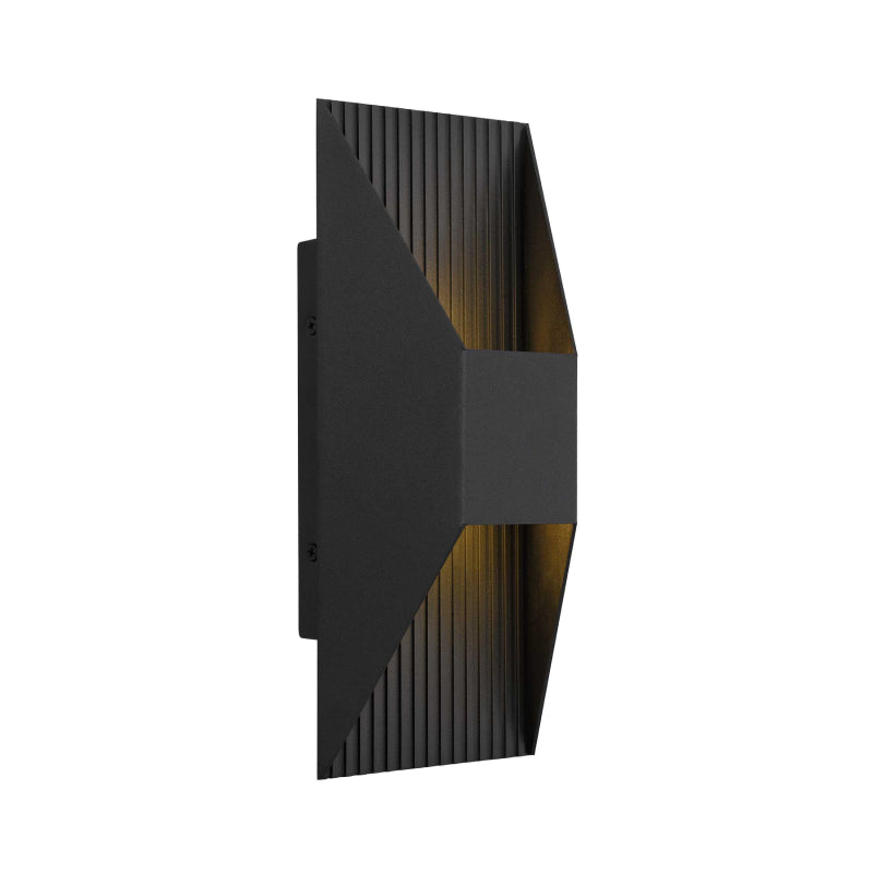 Alteck Lighting AW0009-3CCT-W Ribbed 1-lt 12" Tall LED Outdoor Wall Sconce, 3CCT Selectable