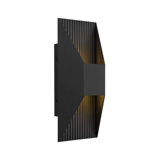 Alteck Lighting AW0009-3CCT-W Ribbed 1-lt 12" Tall LED Outdoor Wall Sconce, 3CCT Selectable