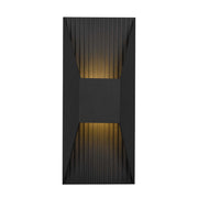 Alteck Lighting AW0009-3CCT-W Ribbed 1-lt 12" Tall LED Outdoor Wall Sconce, 3CCT Selectable