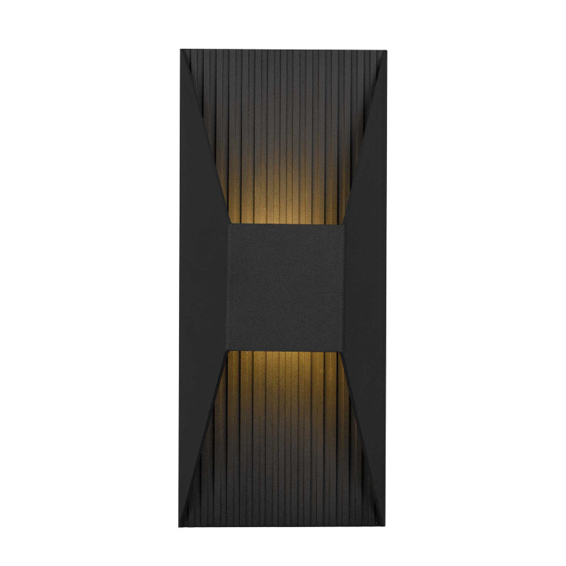 Alteck Lighting AW0009-3CCT-W Ribbed 1-lt 12" Tall LED Outdoor Wall Sconce, 3CCT Selectable