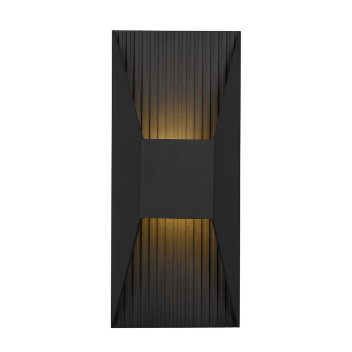 Alteck Lighting AW0009-3CCT-W Ribbed 1-lt 12" Tall LED Outdoor Wall Sconce, 3CCT Selectable
