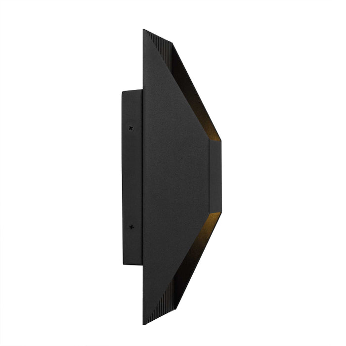 Alteck Lighting AW0009-3CCT-W Ribbed 1-lt 12" Tall LED Outdoor Wall Sconce, 3CCT Selectable