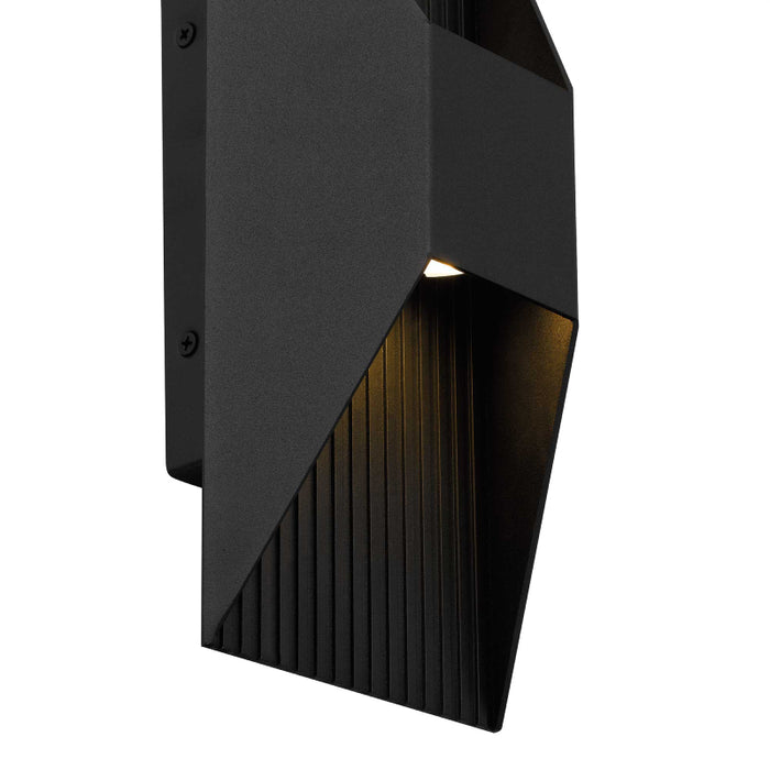 Alteck Lighting AW0009-3CCT-W Ribbed 1-lt 12" Tall LED Outdoor Wall Sconce, 3CCT Selectable