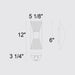 Alteck Lighting AW0009-3CCT-W Ribbed 1-lt 12" Tall LED Outdoor Wall Sconce, 3CCT Selectable