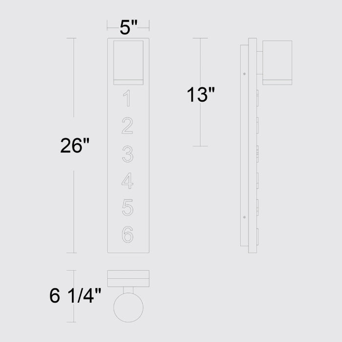 Alteck Lighting AW0011-3CCT-W Woodone 1-lt 26" Tall LED Outdoor Wall Sconce, 3CCT Selectable