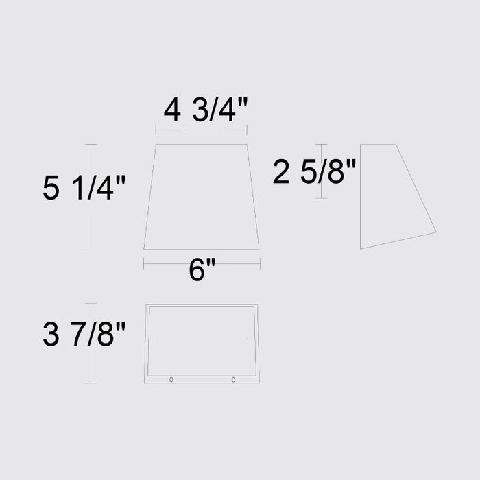Alteck Lighting AW0026-3CCT-W Fillet 1-lt 6" LED Outdoor Wall Sconce, 3CCT Selectable