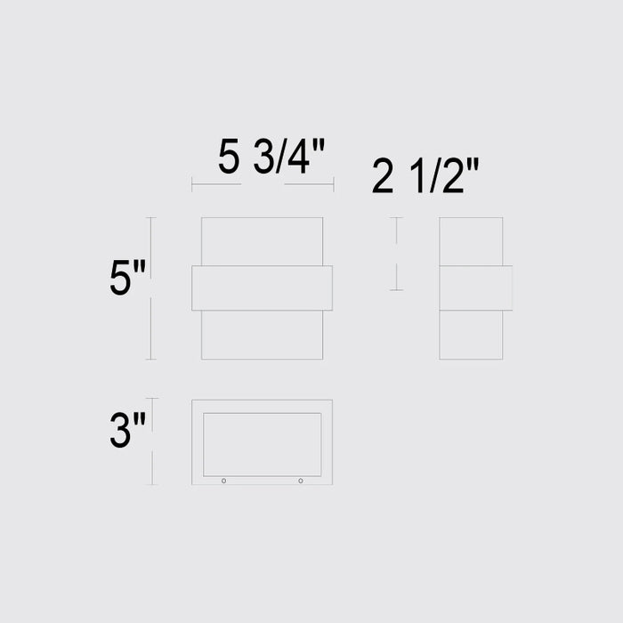 Alteck Lighting AW0027-3CCT-W Summit 1-lt 6" LED Outdoor Wall Sconce, 3CCT Selectable