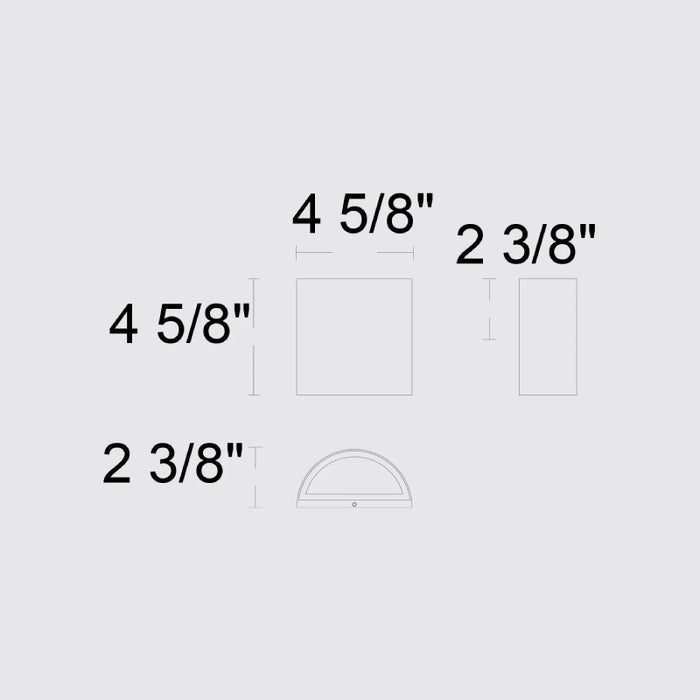 Alteck Lighting AW0028-3CCT-W Veil 1-lt 5" LED Outdoor Wall Sconce, 3CCT Selectable