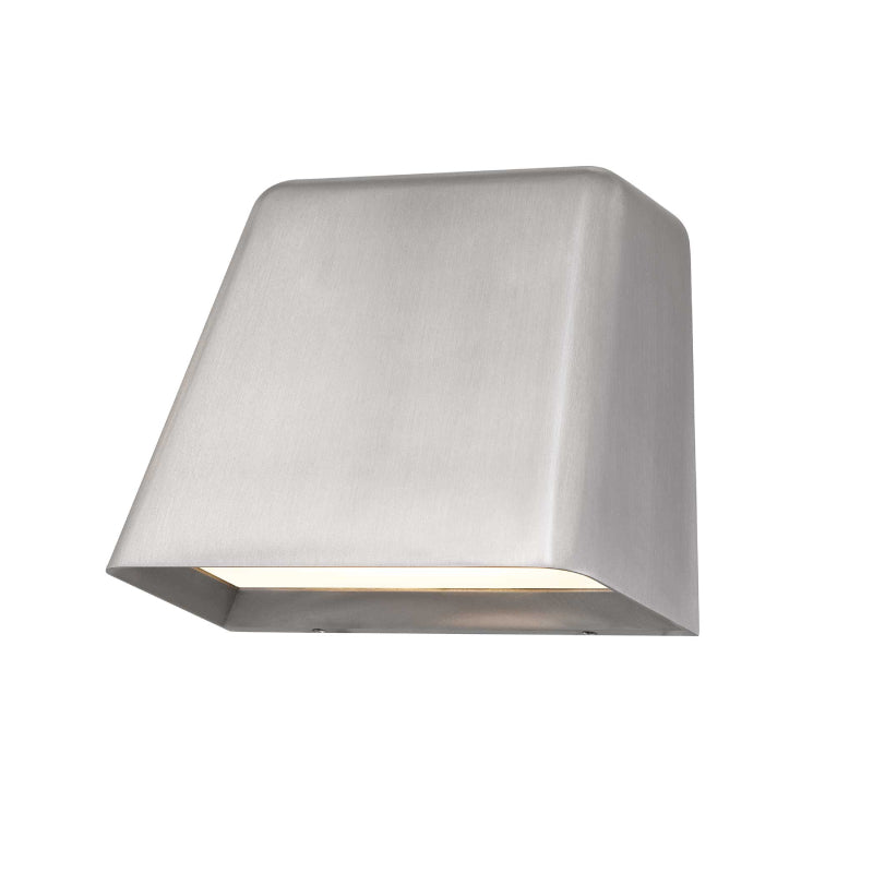 Alteck Lighting AW0031-3CCT-W Bull 1-lt 6" LED Outdoor Wall Sconce, 3CCT Selectable - Brushed Aluminum
