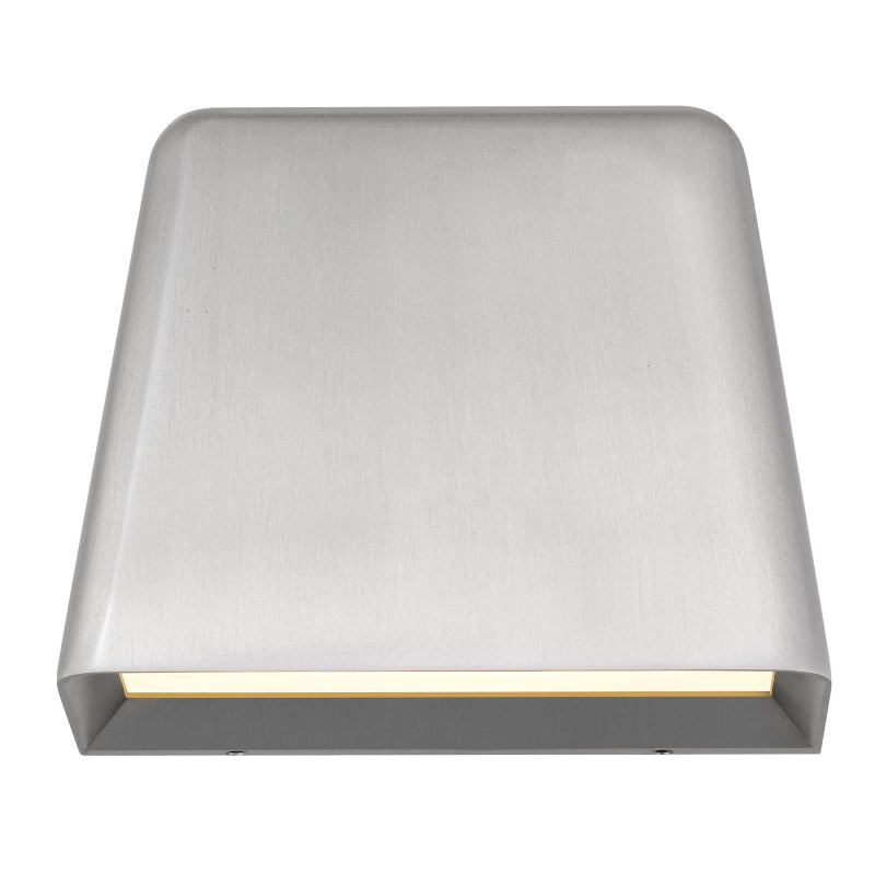 Alteck Lighting AW0031-3CCT-W Bull 1-lt 6" LED Outdoor Wall Sconce, 3CCT Selectable - Brushed Aluminum