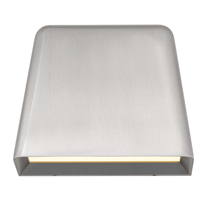 Alteck Lighting AW0031-3CCT-W Bull 1-lt 6" LED Outdoor Wall Sconce, 3CCT Selectable - Brushed Aluminum