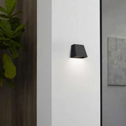 Alteck Lighting AW0031-3CCT-W Bull 1-lt 6" LED Outdoor Wall Sconce, 3CCT Selectable - Sand Black