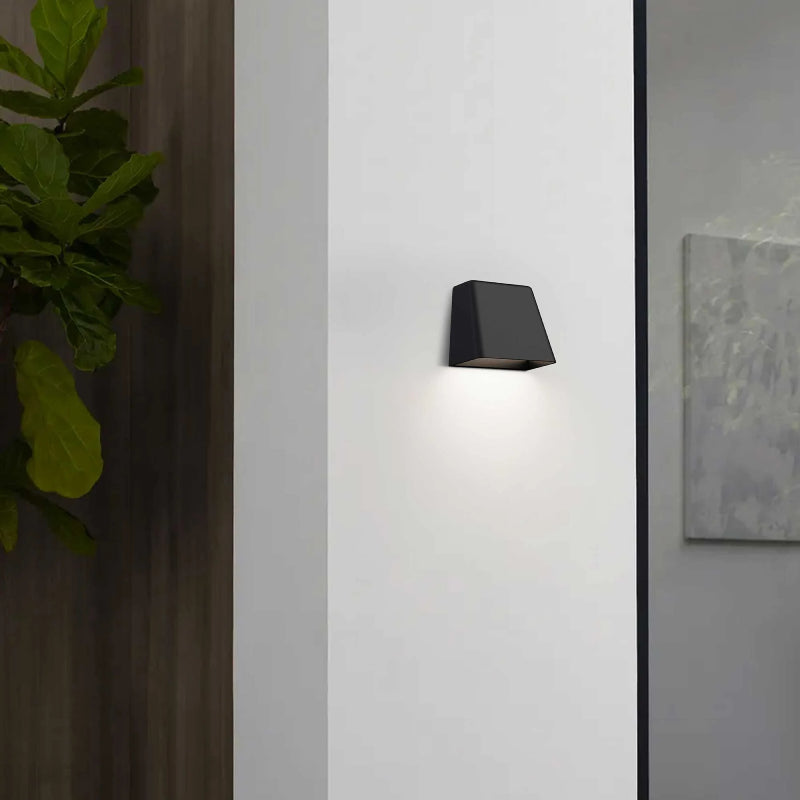 Alteck Lighting AW0031-3CCT-W Bull 1-lt 6" LED Outdoor Wall Sconce, 3CCT Selectable - Sand Black