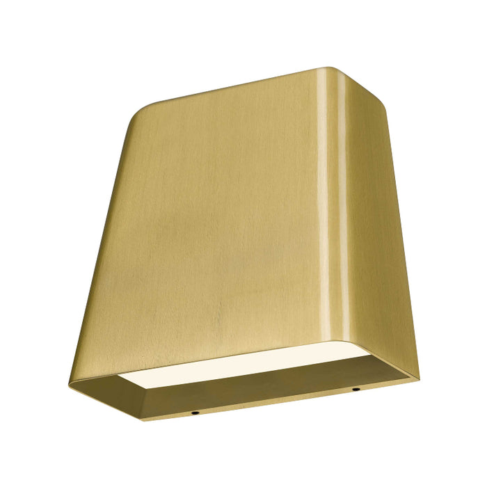 Alteck Lighting AW0031-3CCT-W Bull 1-lt 6" LED Outdoor Wall Sconce, 3CCT Selectable - Brushed Brass