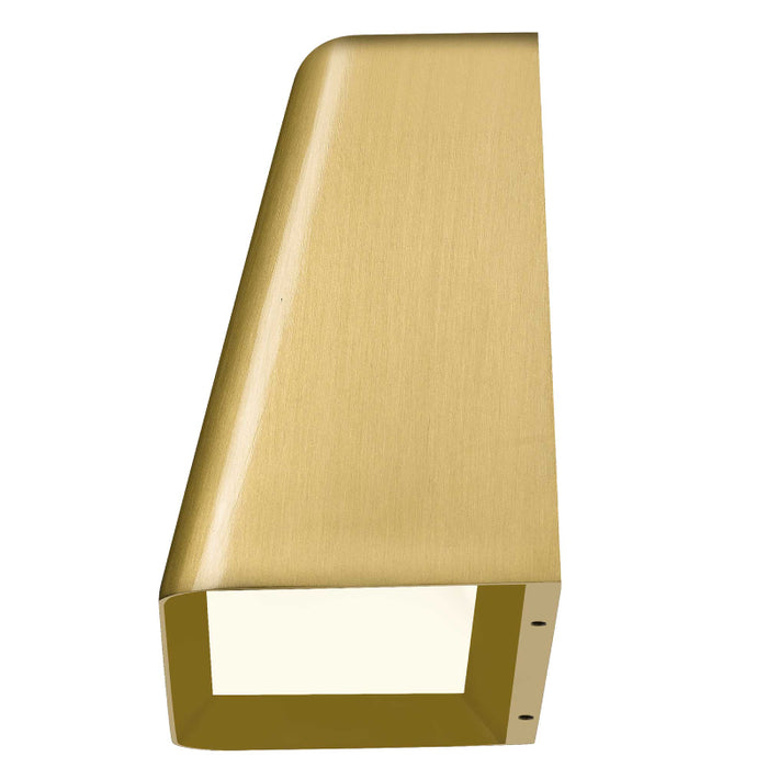 Alteck Lighting AW0031-3CCT-W Bull 1-lt 6" LED Outdoor Wall Sconce, 3CCT Selectable - Brushed Brass