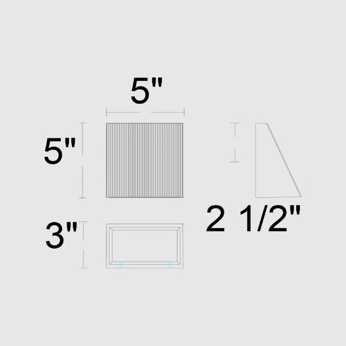 Alteck Lighting AW0029-3CCT-W Slope 1-lt 5" LED Outdoor Wall Sconce, 3CCT Selectable