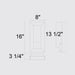 Alteck Lighting AW0033-3CCT-W Paletto 1-lt 16" Tall LED Outdoor Wall Sconce, 3CCT Selectable