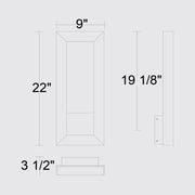Alteck Lighting AW0034-3CCT-W Paletto 1-lt 22" Tall LED Outdoor Wall Sconce, 3CCT Selectable