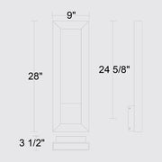 Alteck Lighting AW0035-3CCT-W Paletto 1-lt 28" Tall LED Outdoor Wall Sconce, 3CCT Selectable