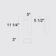 Alteck Lighting AW0036-3CCT-W Dance 1-lt 11" Tall LED Outdoor Wall Sconce, 3CCT Selectable