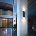 Alteck Lighting AW0037-3CCT-W Dance 1-lt 18" Tall LED Outdoor Wall Sconce, 3CCT Selectable