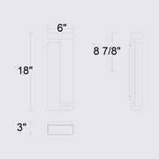 Alteck Lighting AW0037-3CCT-W Dance 1-lt 18" Tall LED Outdoor Wall Sconce, 3CCT Selectable