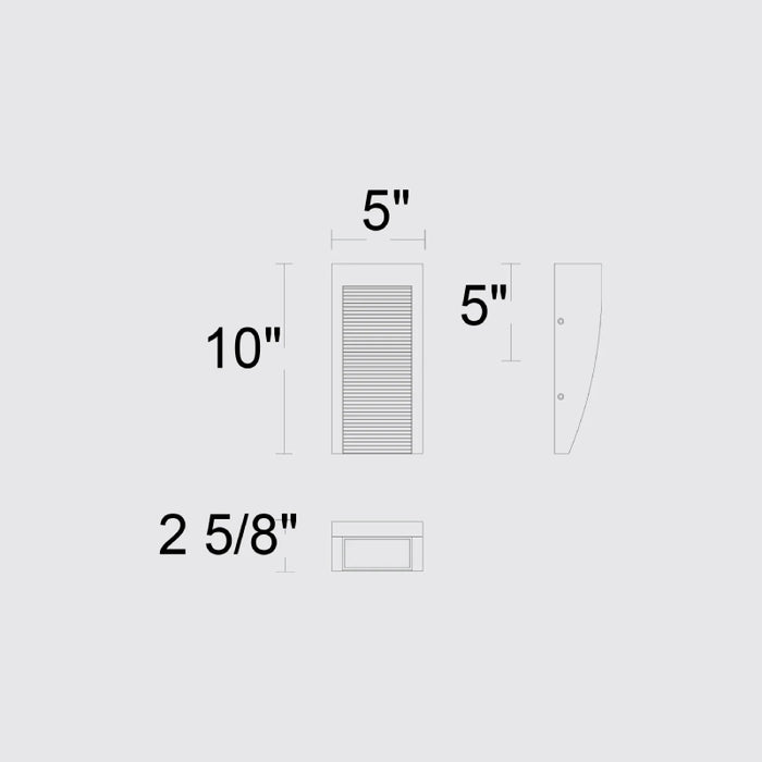 Alteck Lighting AW0038-3CCT-W Taper 1-lt 10" Tall LED Outdoor Wall Sconce, 3CCT Selectable