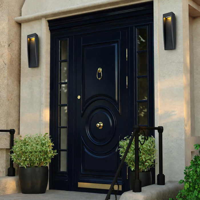 Alteck Lighting AW0039-3CCT-W Taper 1-lt 16" Tall LED Outdoor Wall Sconce, 3CCT Selectable