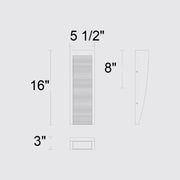 Alteck Lighting AW0039-3CCT-W Taper 1-lt 16" Tall LED Outdoor Wall Sconce, 3CCT Selectable