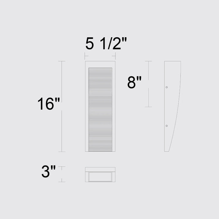 Alteck Lighting AW0039-3CCT-W Taper 1-lt 16" Tall LED Outdoor Wall Sconce, 3CCT Selectable